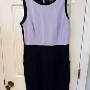 Lands' End Lavender and Navy Midi Dress